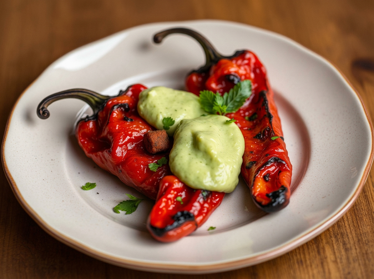 Tostada de pimiento asado y chorizo