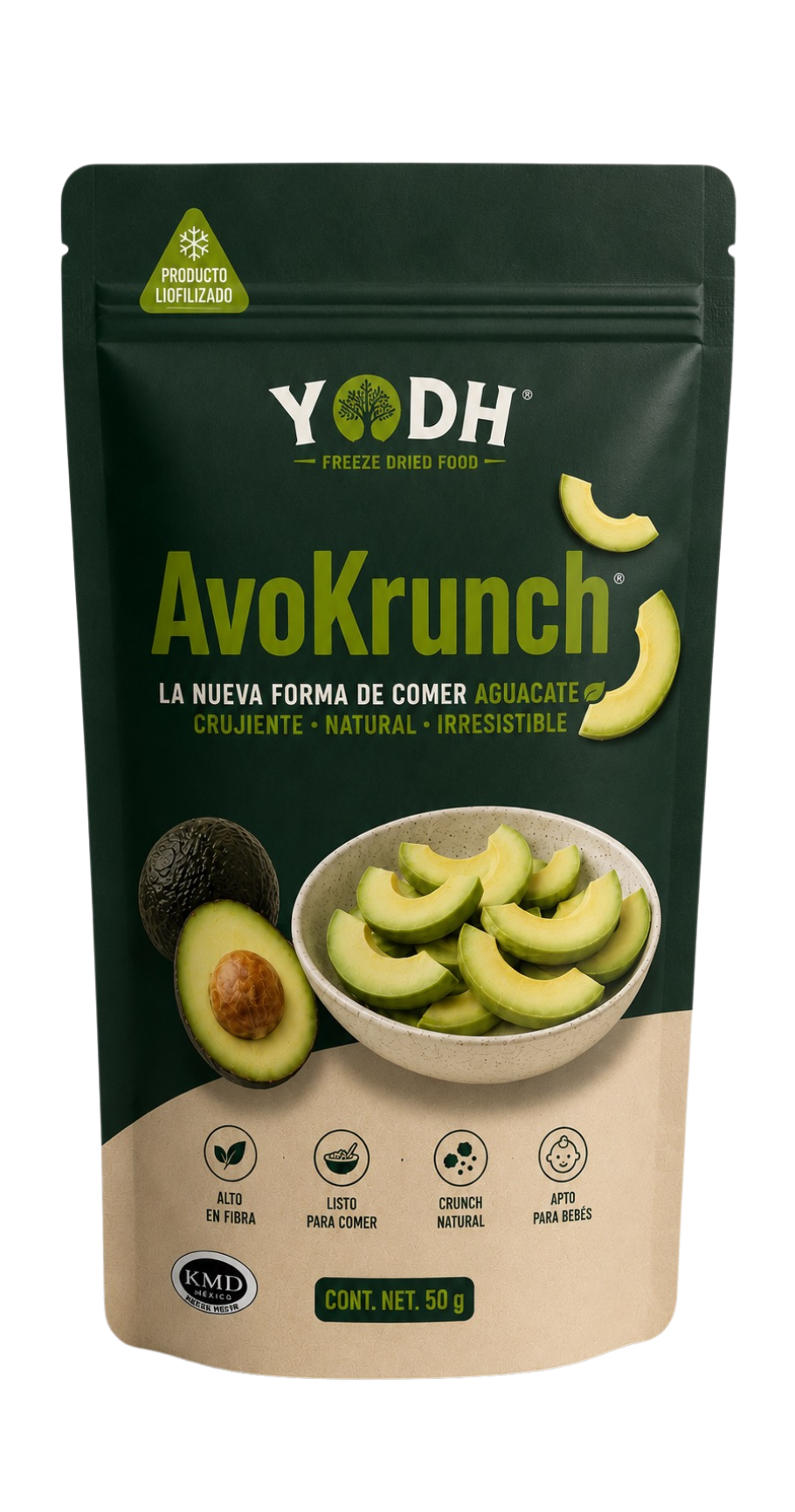 YODH AvoKrunch freeze-dried avocado snack pack