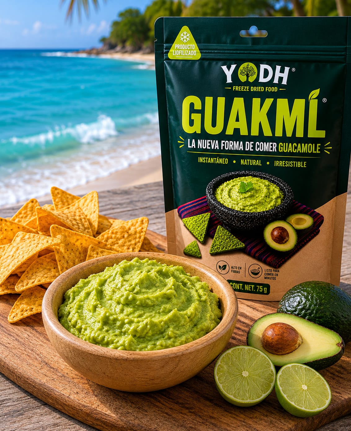 GuaKml dip clásico con totopos