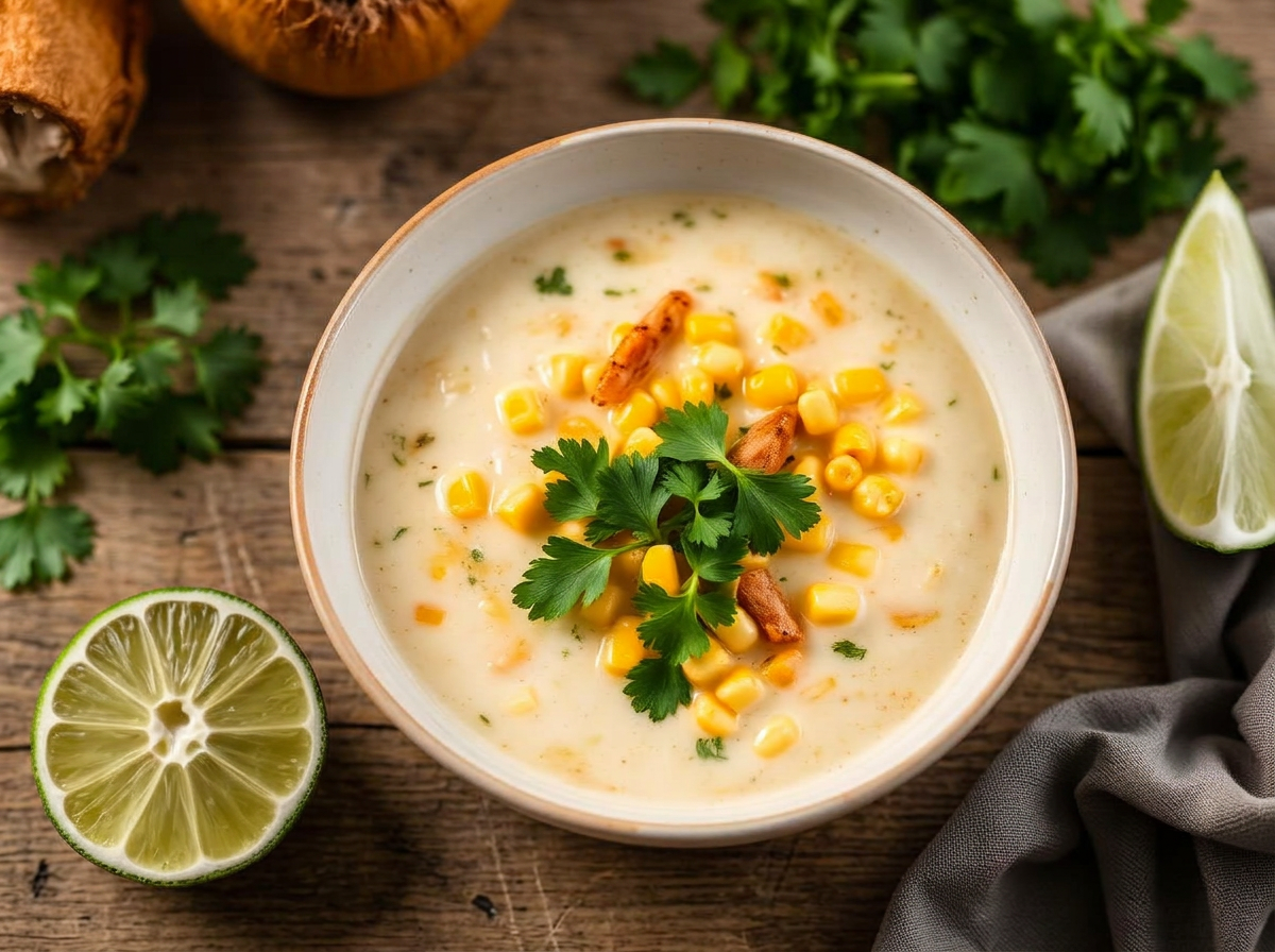 Sopa tailandesa de maíz dulce y coco